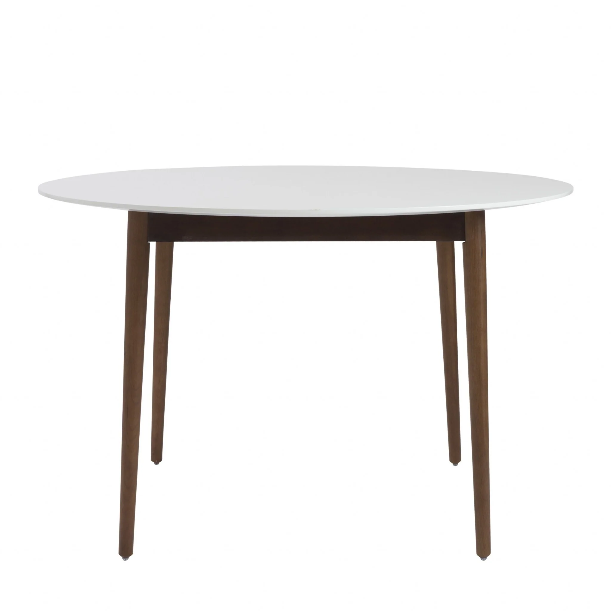 HomeRoots 47 White and Brown Rounded Dining Table