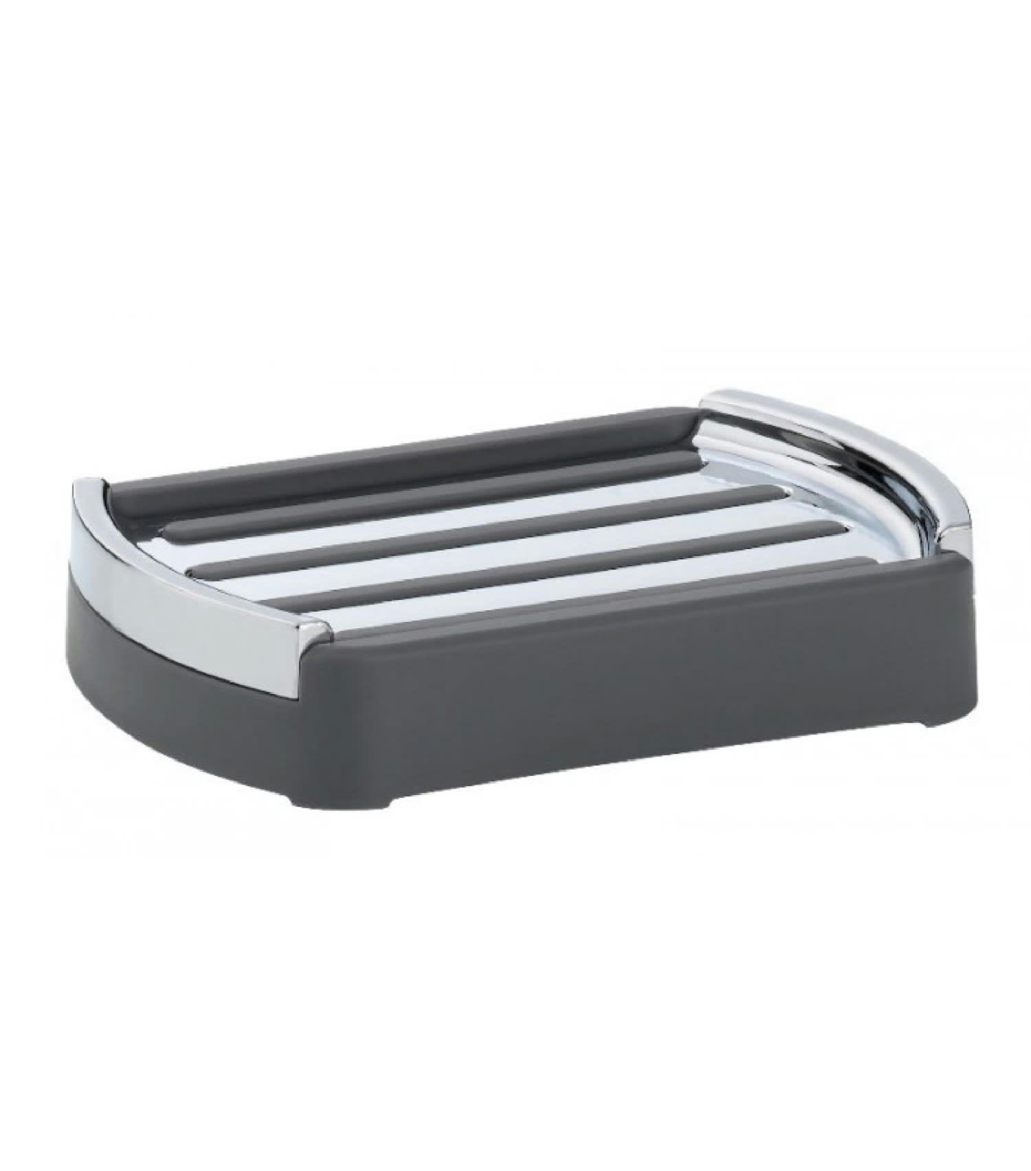 MARTA - Porte savon rectangulaire gris et argenté