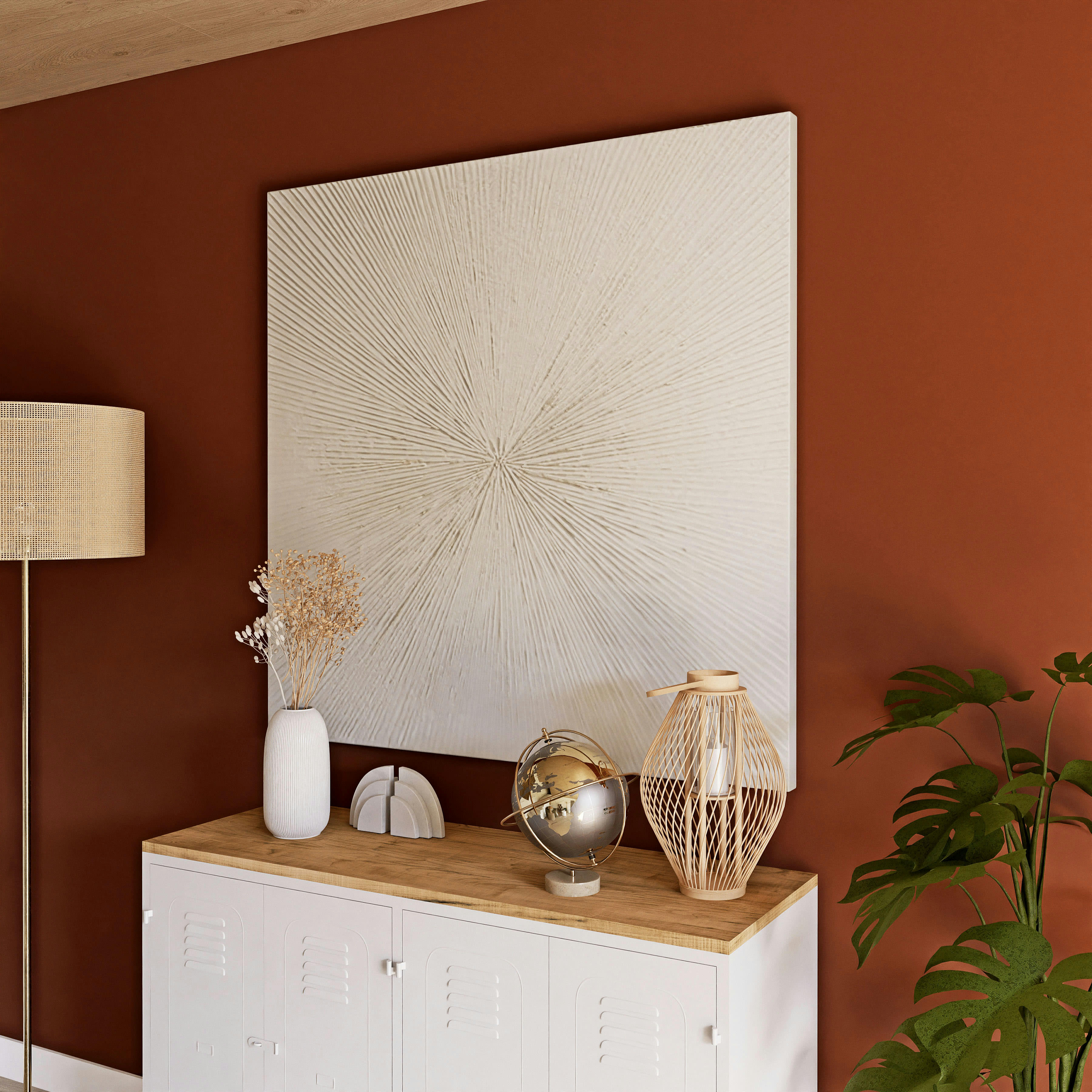 PLANETI - Globe terrestre carte du monde gris, doré et blanc