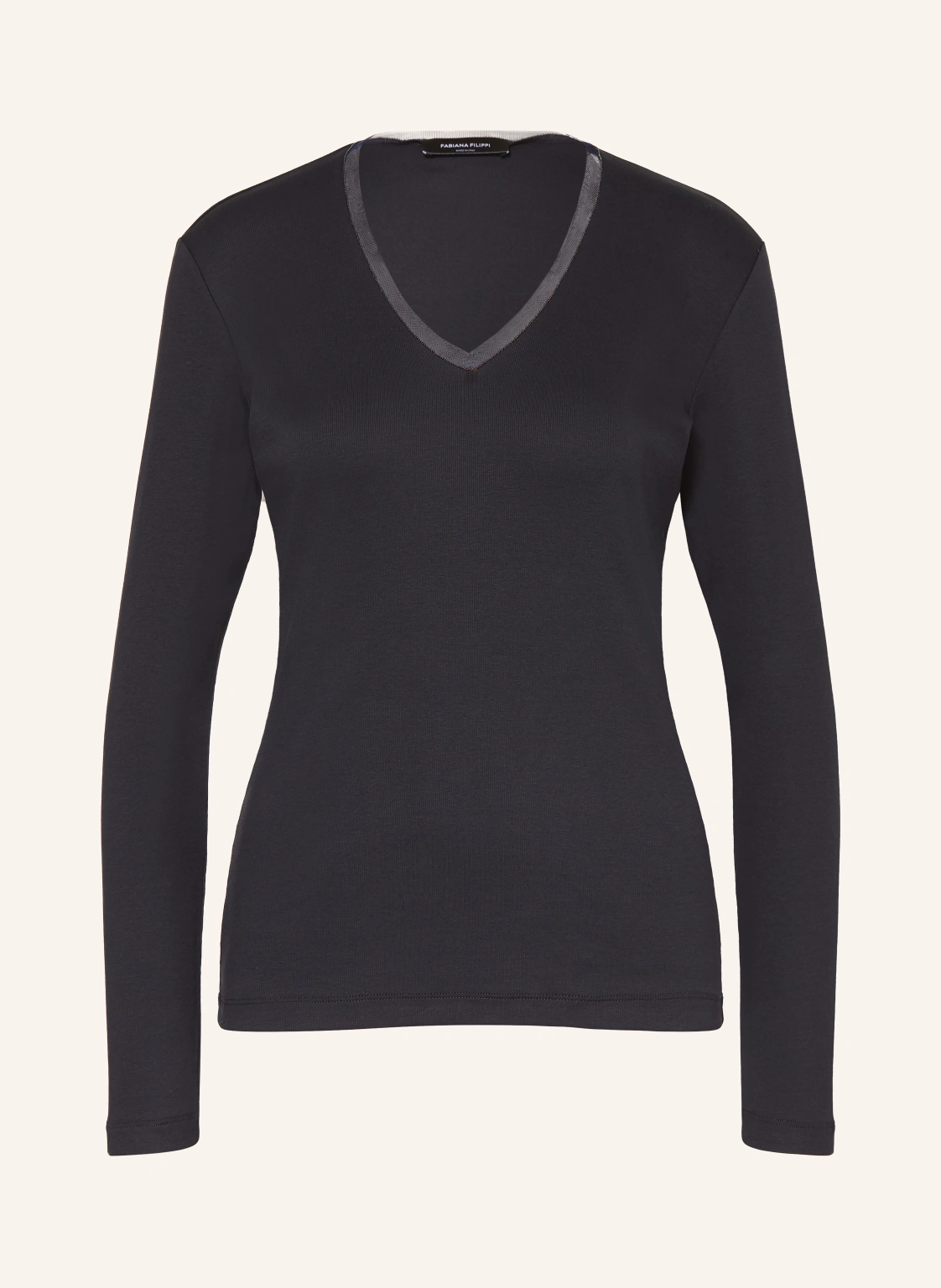 FABIANA FILIPPI Longsleeve mit Schmuckperlen