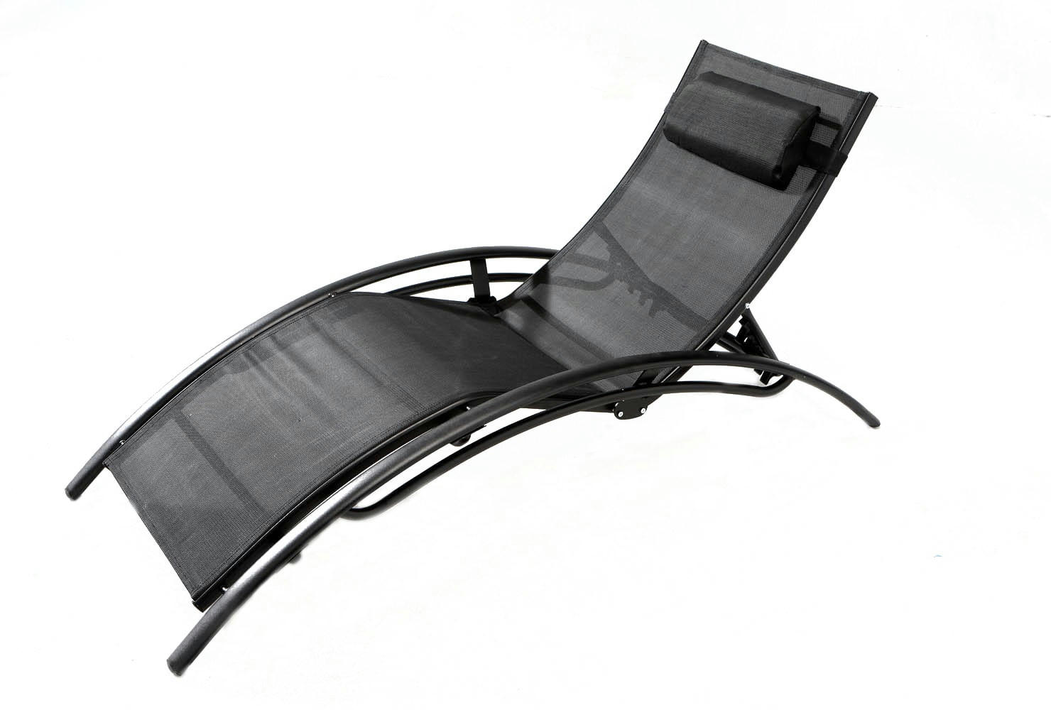 LIMEA - Transat ajustable et empilable avec pieds en acier noir