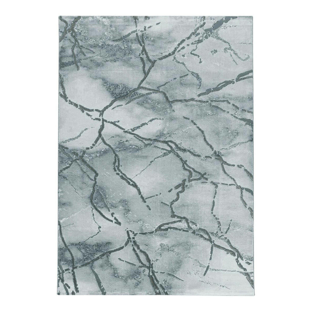 CALIFORNIA - Tapis géométrique design en polyester argenté 160x230