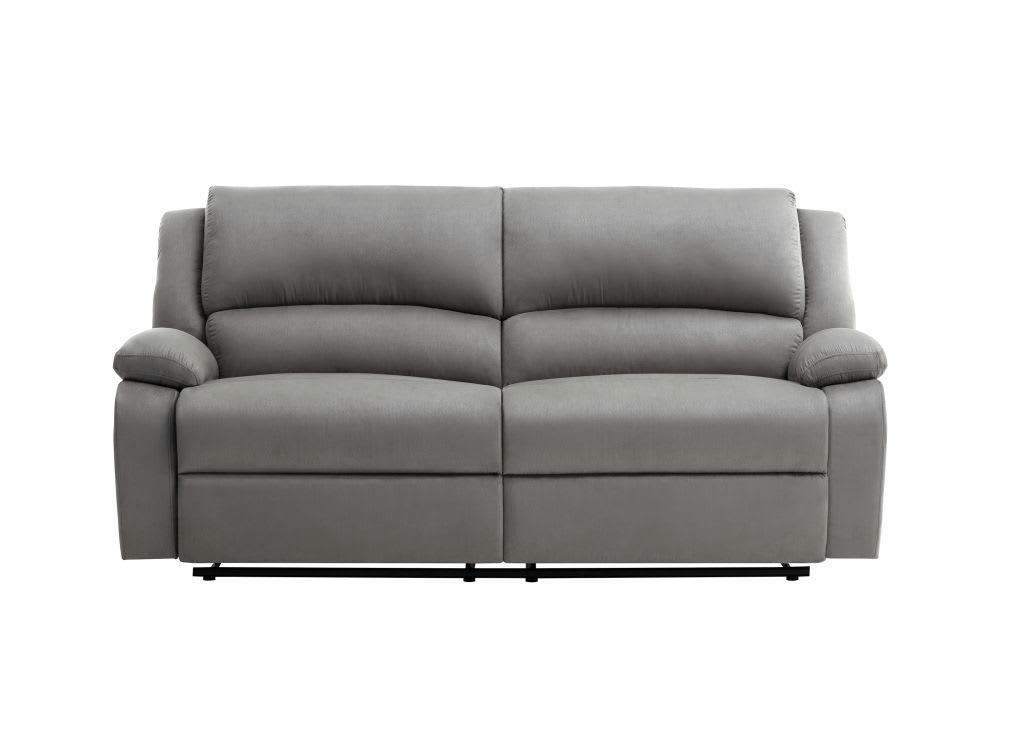 RELAXXO - Canapé relax manuel 3 places avec 2 assises XXL en microfibre - Gris