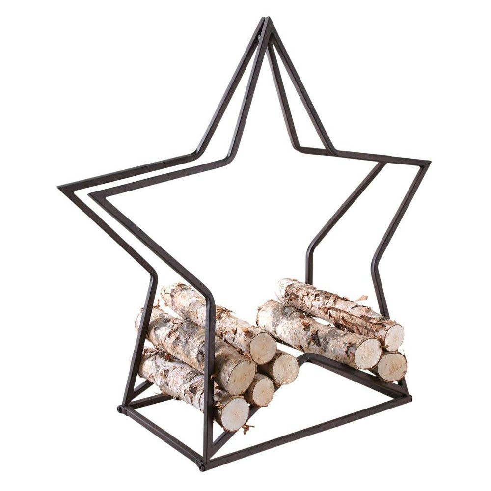 - Porte-bûches en métal étoile
