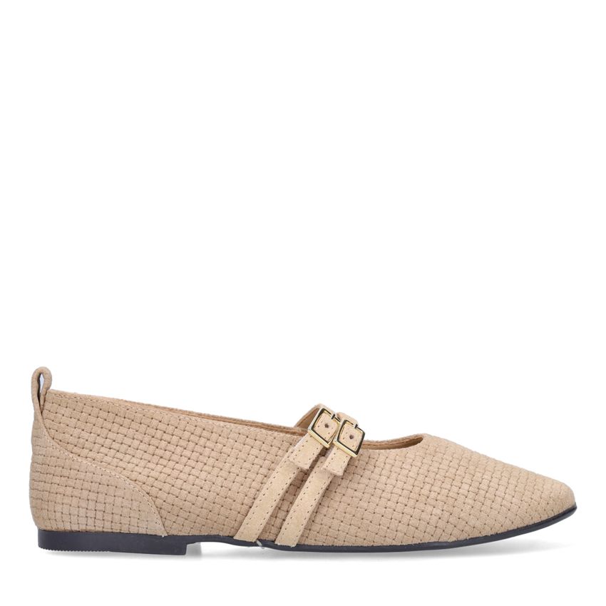 No Stress Beige suède ballerina's
