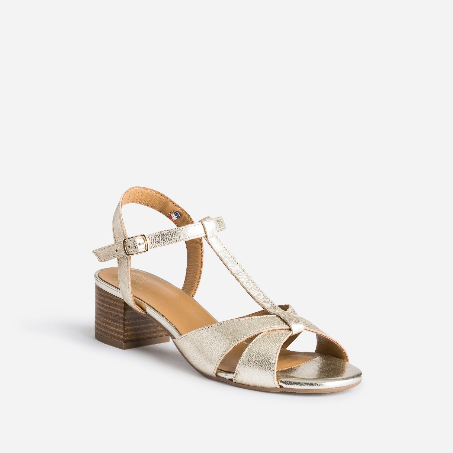 Sandale-salomé ERAM FLEX dorée en cuir