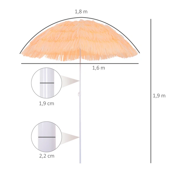 Sonnenschirm, Höhe: 190 cm, beige
