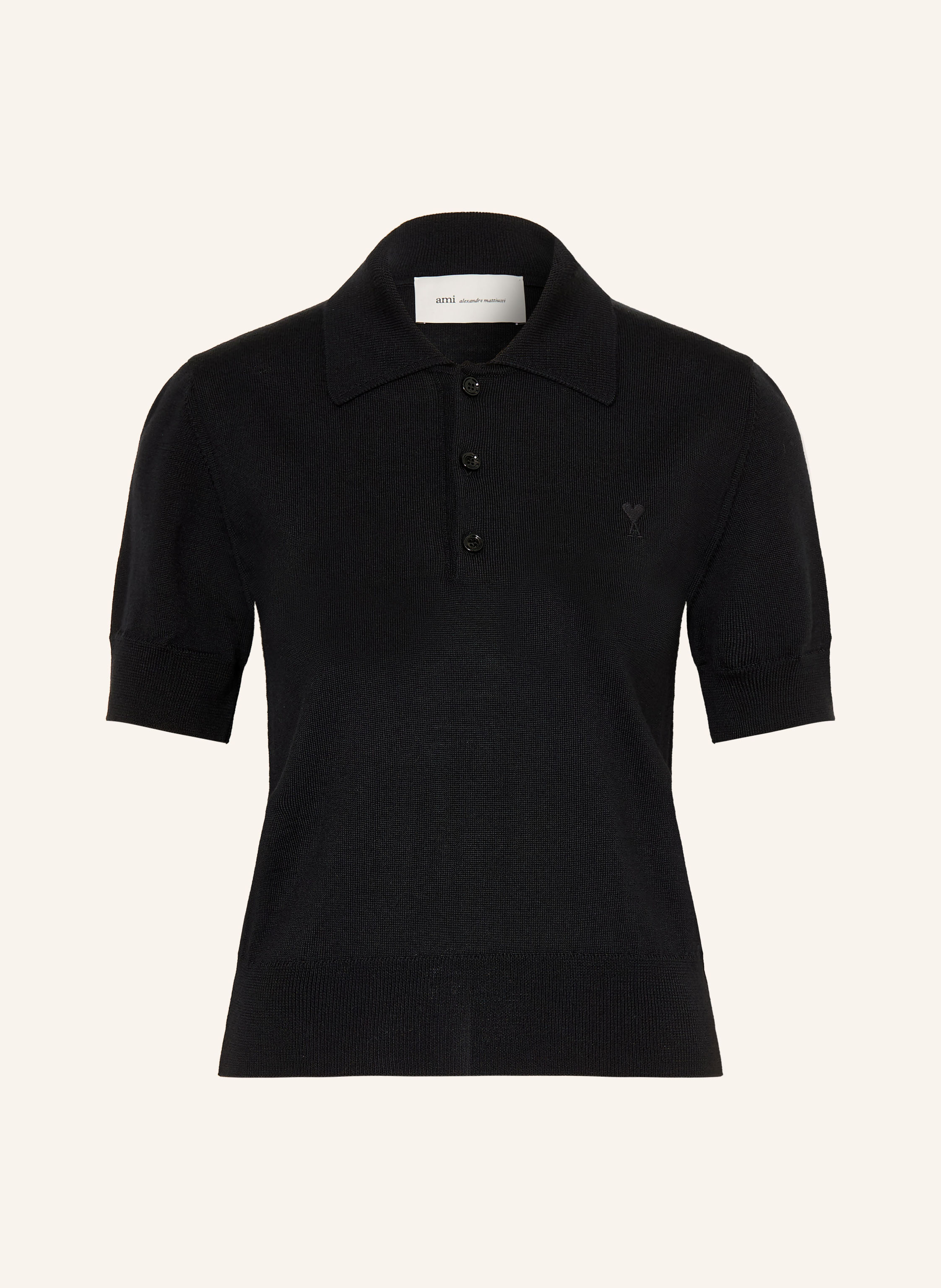 Ami Paris Strick-Poloshirt aus Merinowolle
