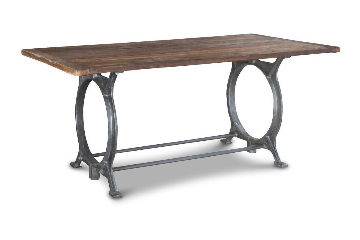 TONNEL - Table en teck ancien marron
