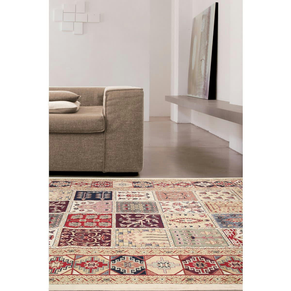 FARSH - Tapis de salon en viscose beige 160x230 cm