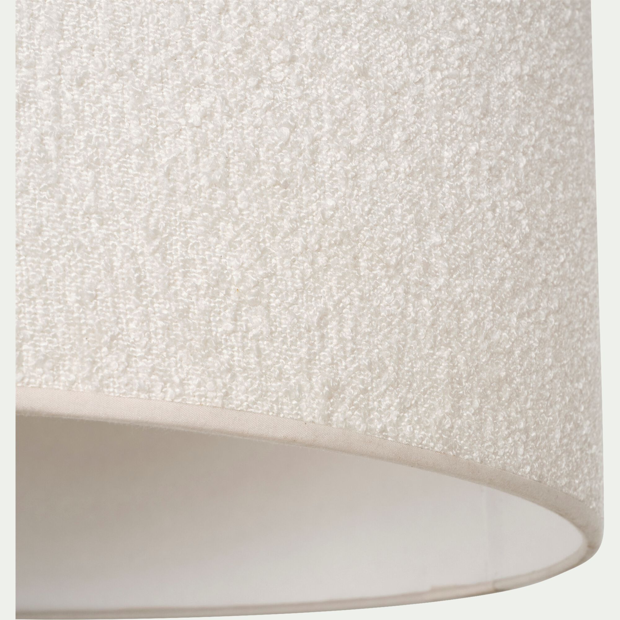 TRIX - Abat-jour cylindrique en tissu bouclette D50cm - blanc