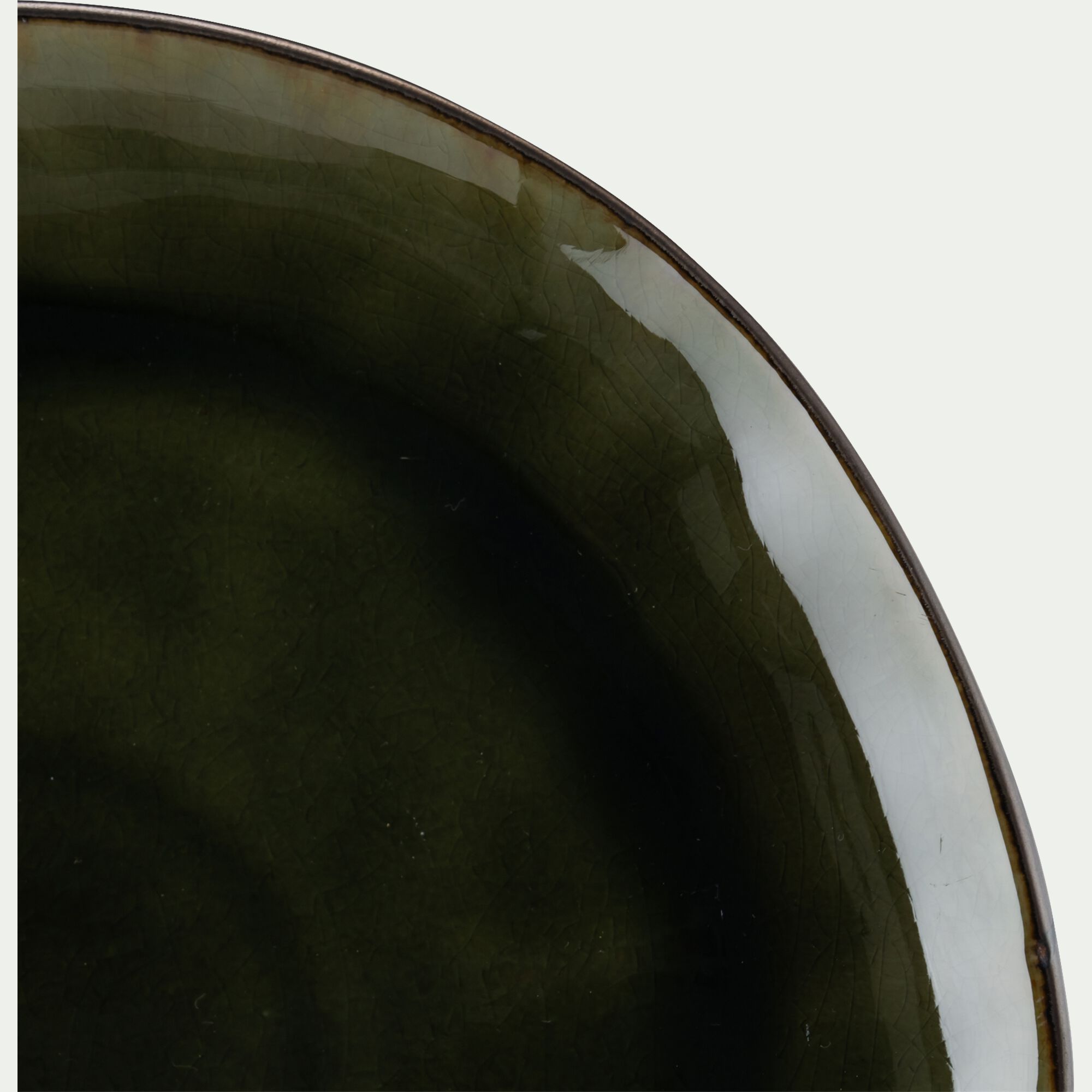 JASPE - Assiette plate en grès D27,5cm - vert avocado