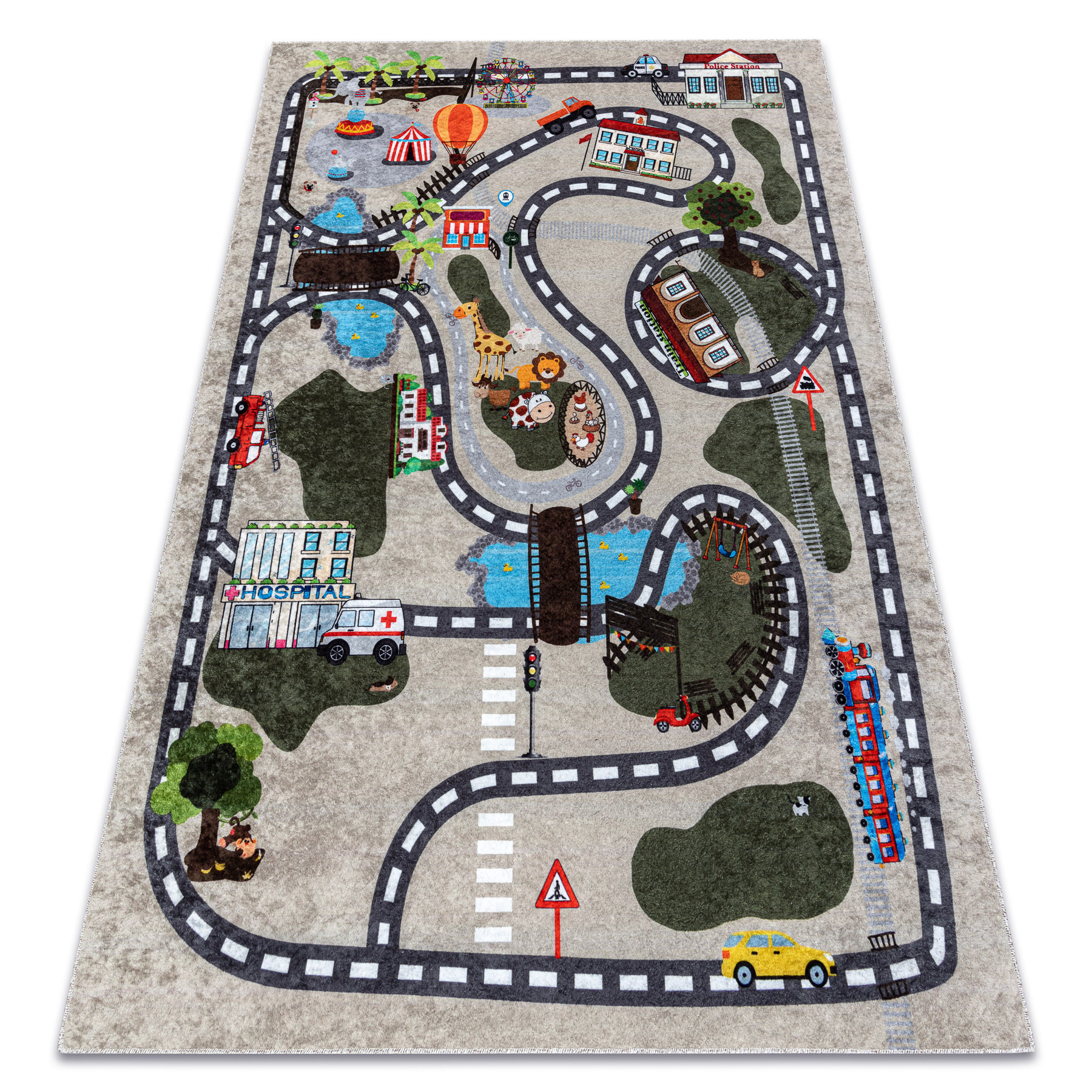 Dywan do prania JUNIOR 51803.804 Miasto, uliczki dla dzieci, 140x190 cm