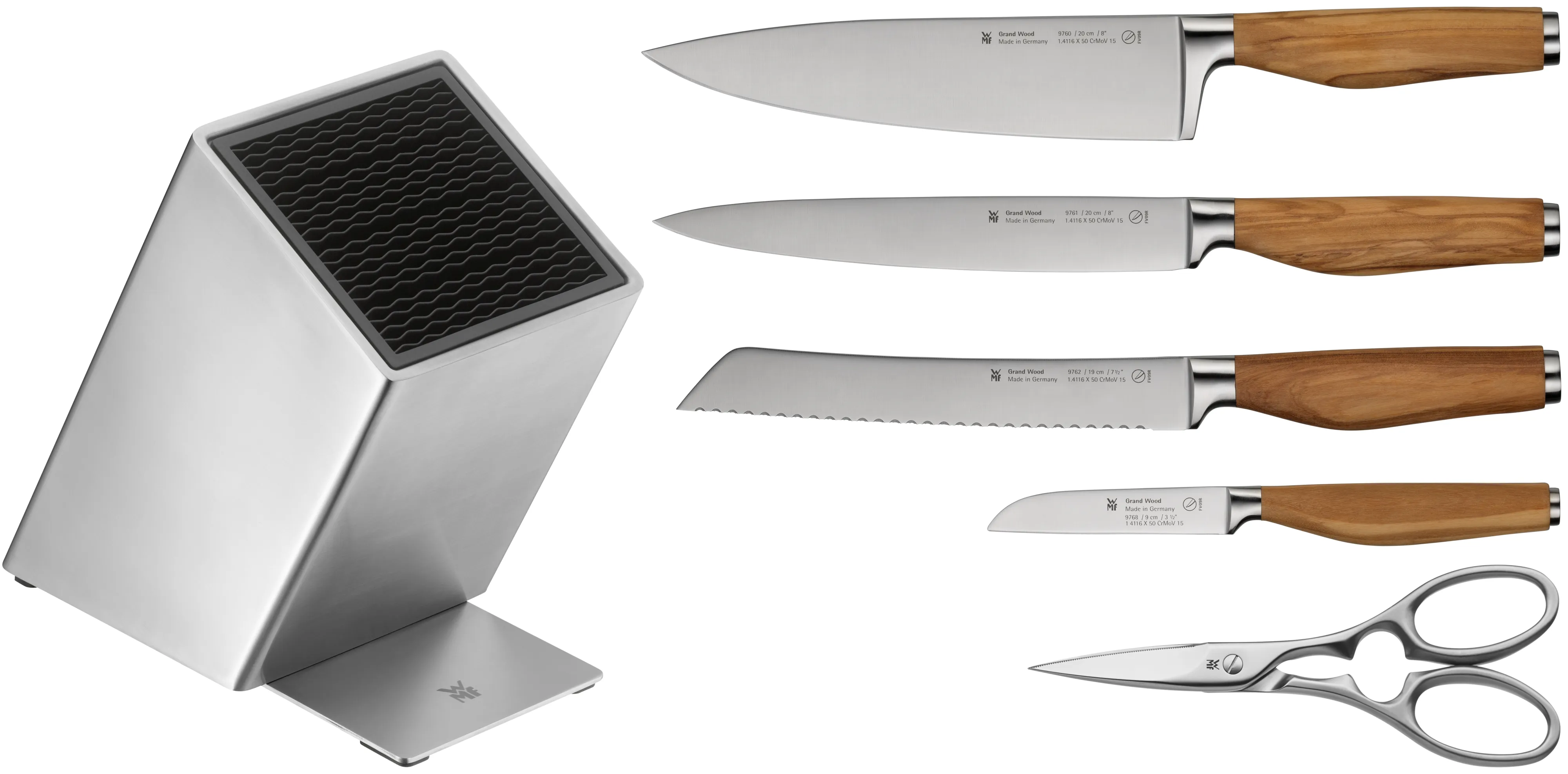 Grand Wood FlexTec knife block set, 6-pieces