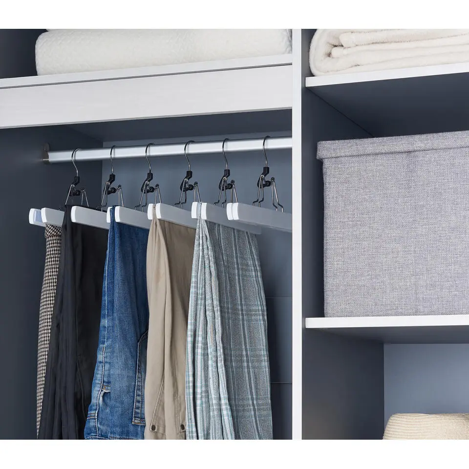 12 Broekhangers met Klemmen - Clip hangers - Wit