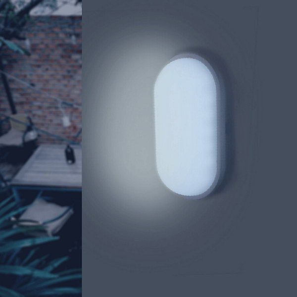 Applique LED Murale 20W Blanche Ovale IP65 (Pack de 5) - Blanc Froid 6000K - 8000K - SILAMP