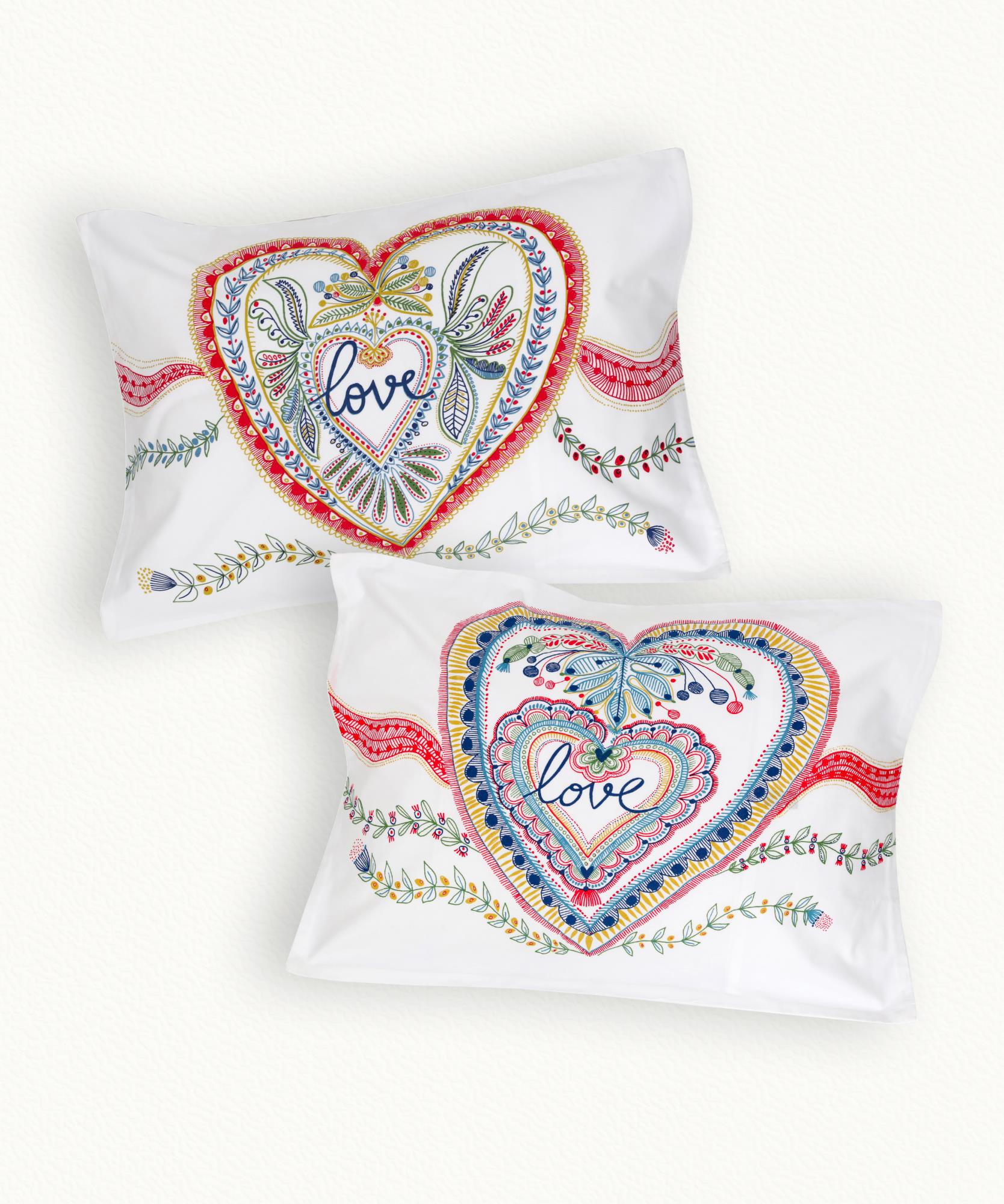 2 Taies d' oreiller Love love - 50 x 70 cm