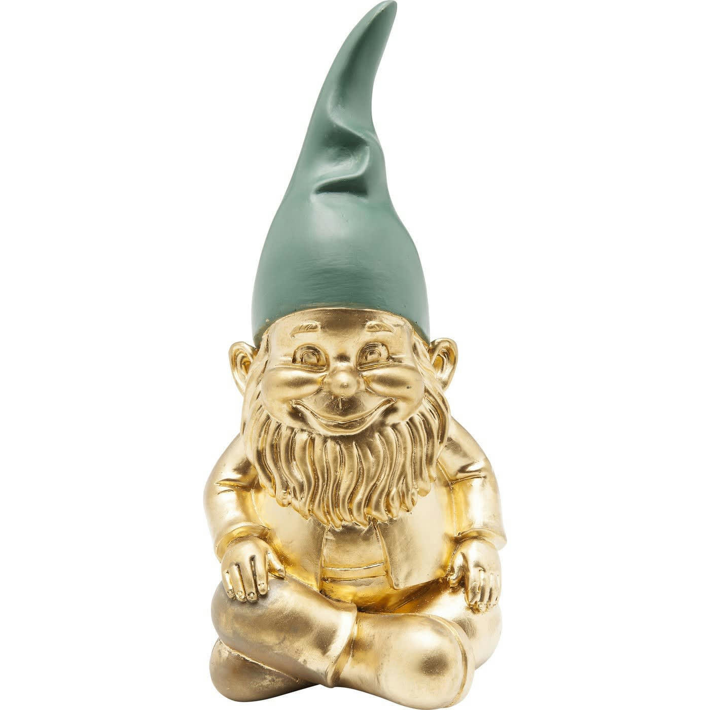 ZWERG SITTING - Statuette nain assis doré H19