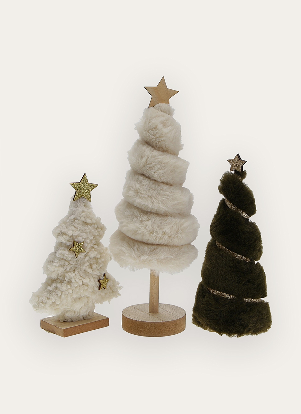 PETIT SAPIN DÉCORATIF EFFET FOURRUREECRU