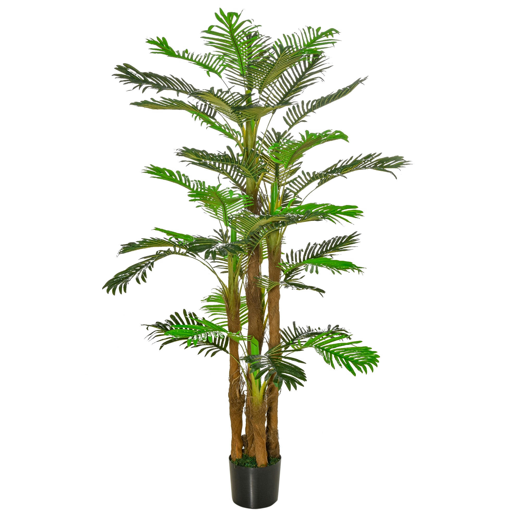 - Palmier artificiel H.1,85 m tronc branches lichen pot inclus