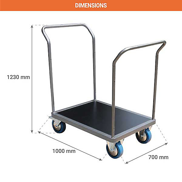 Chariot modulable 2 côtés - Plateau 1000x700mm - Charge max 500kg - CHM2T1