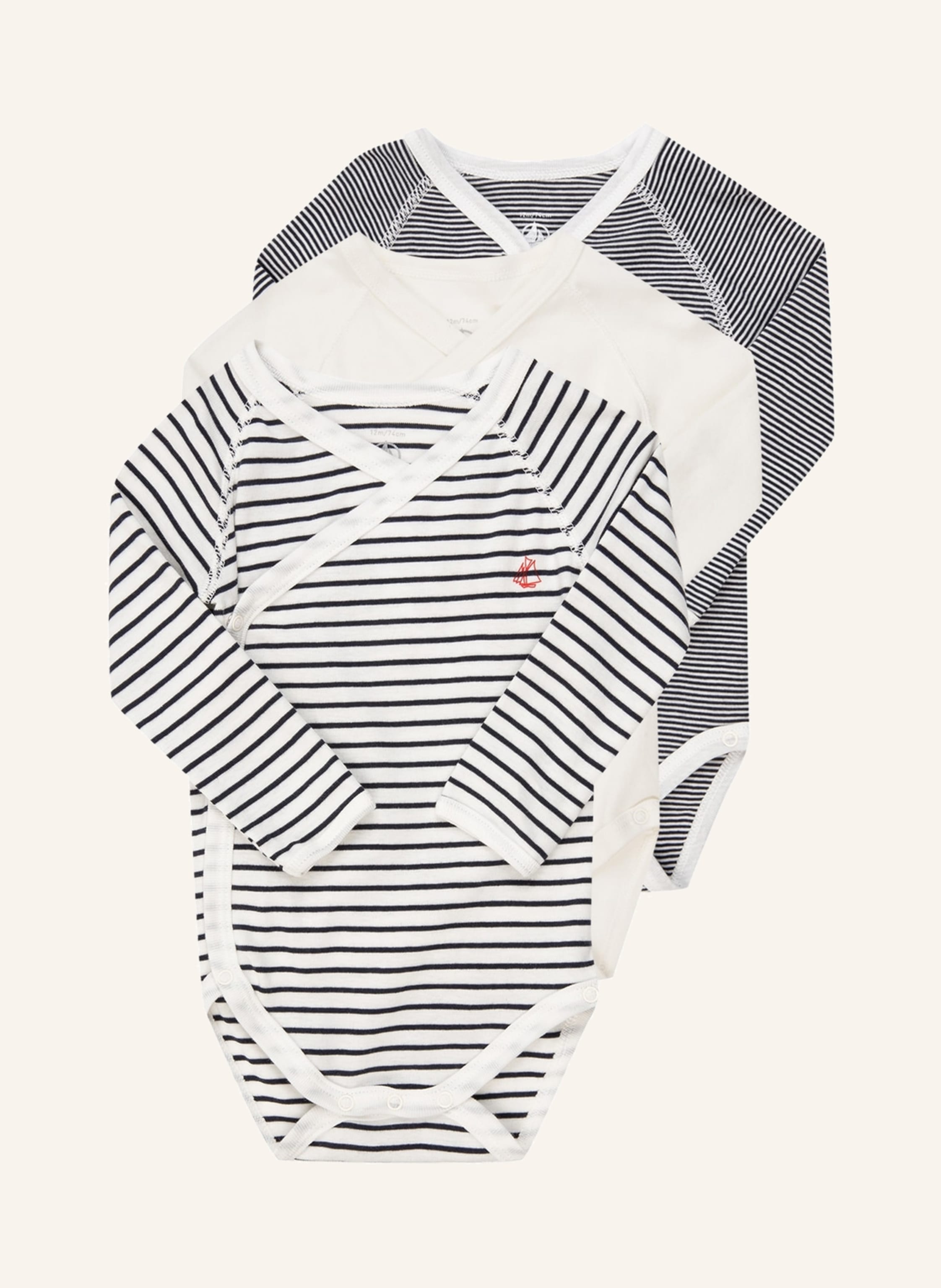 PETIT BATEAU 3er-Pack Wickelbodies