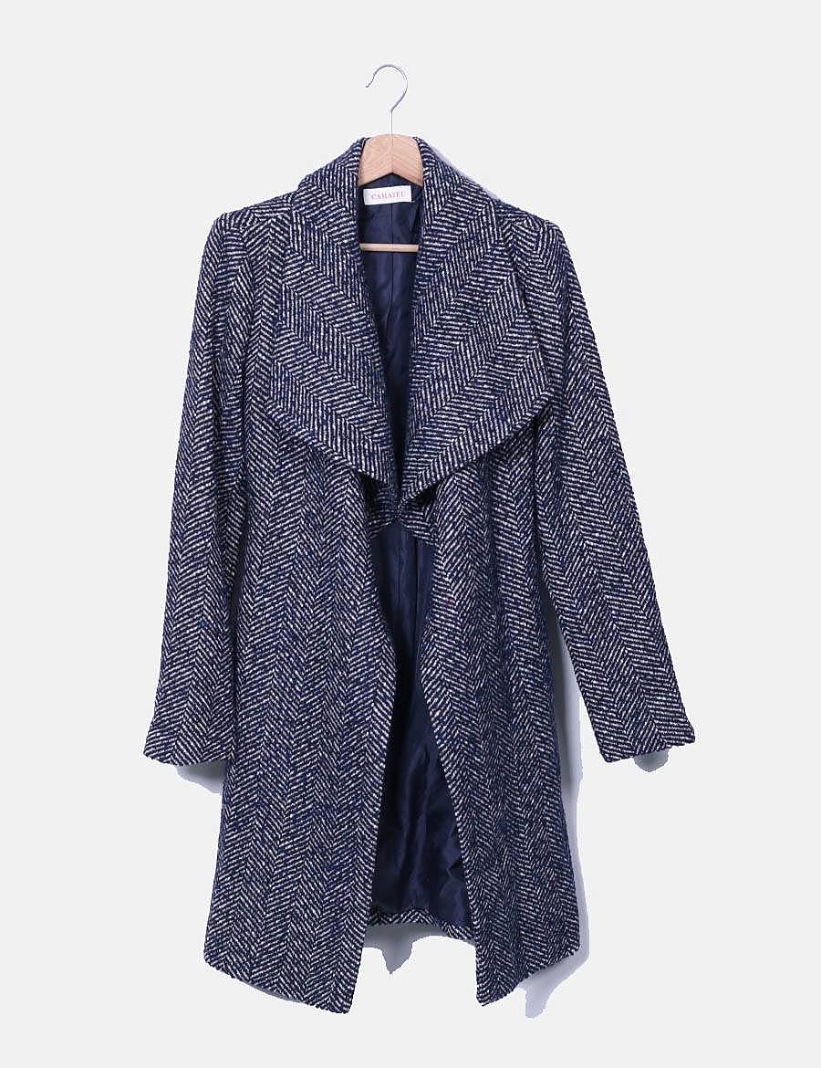 Camaïeu Navy blue jacquard coat