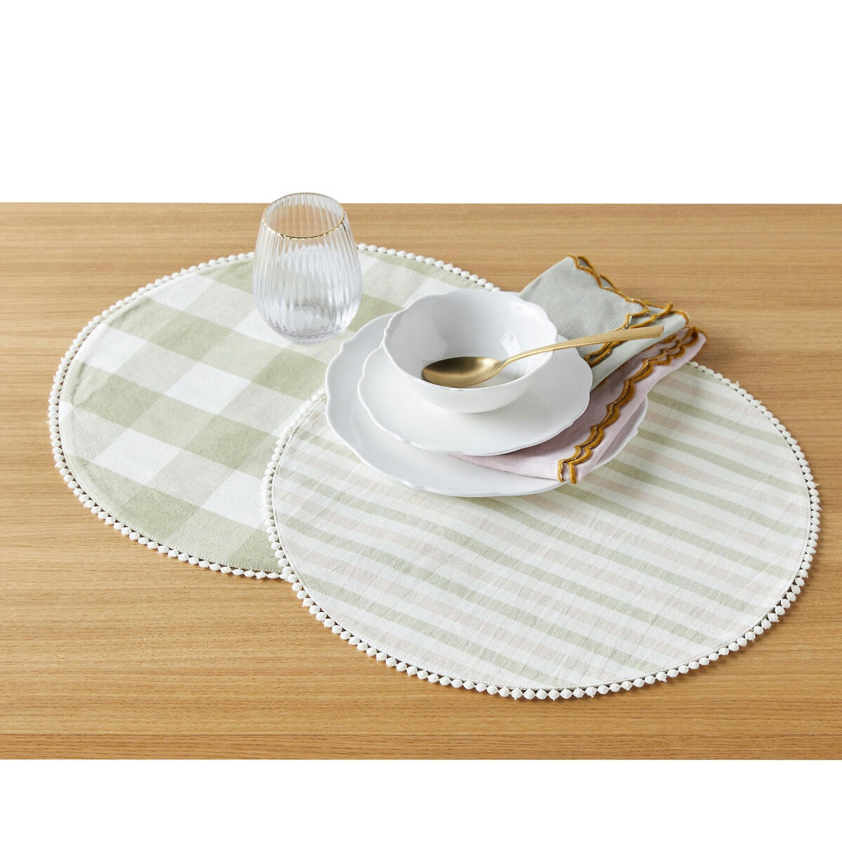 Lot de 2 sets de table réversibles coton, Maddy