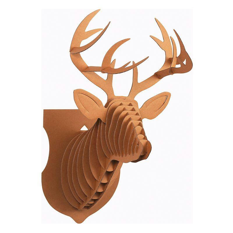 RENNE - Trophée mural de renne en carton 39x24,5x18cm