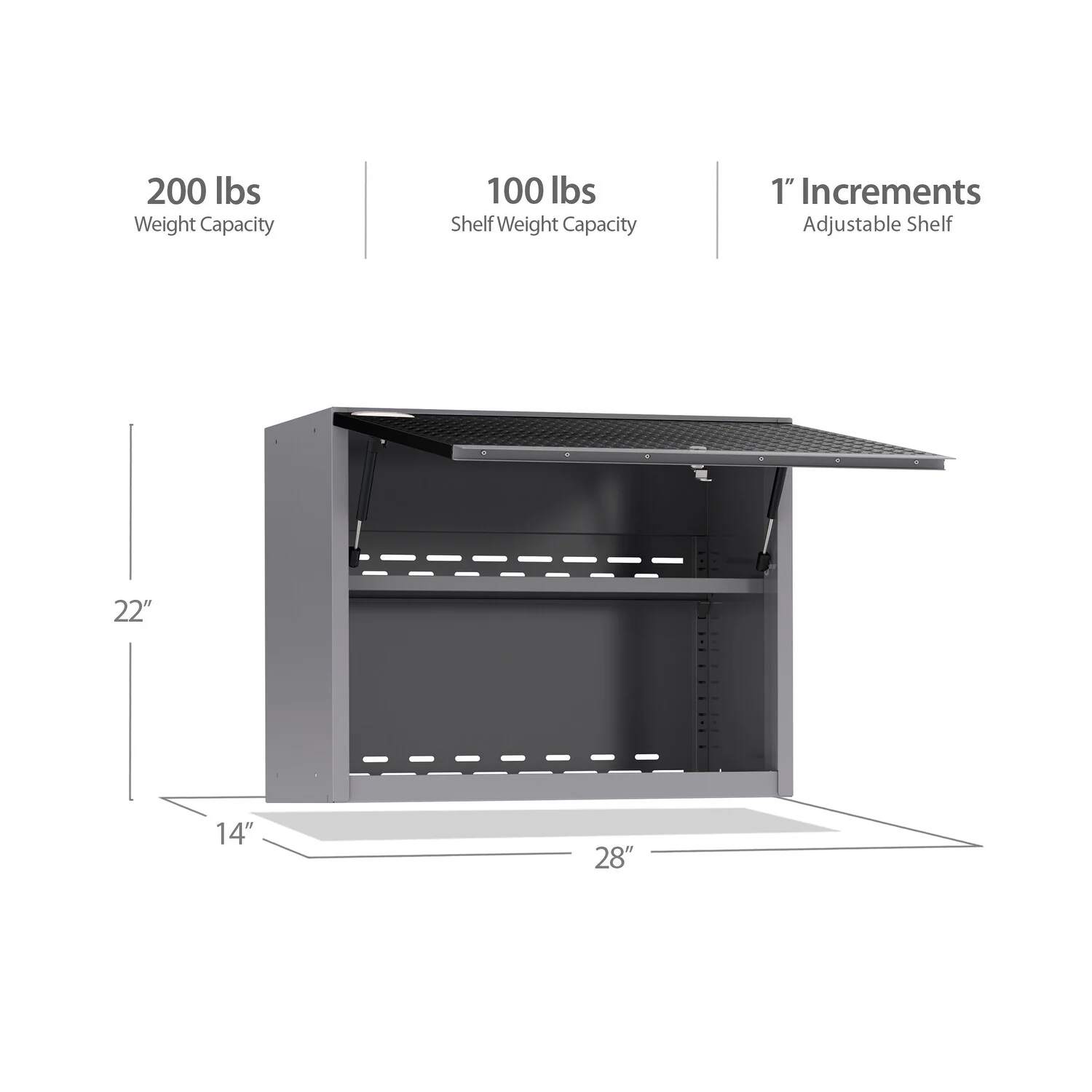 NewAge Products Performance Plus 2.0 Diamond Plate Wall Cabinet - Diamond Plate Black