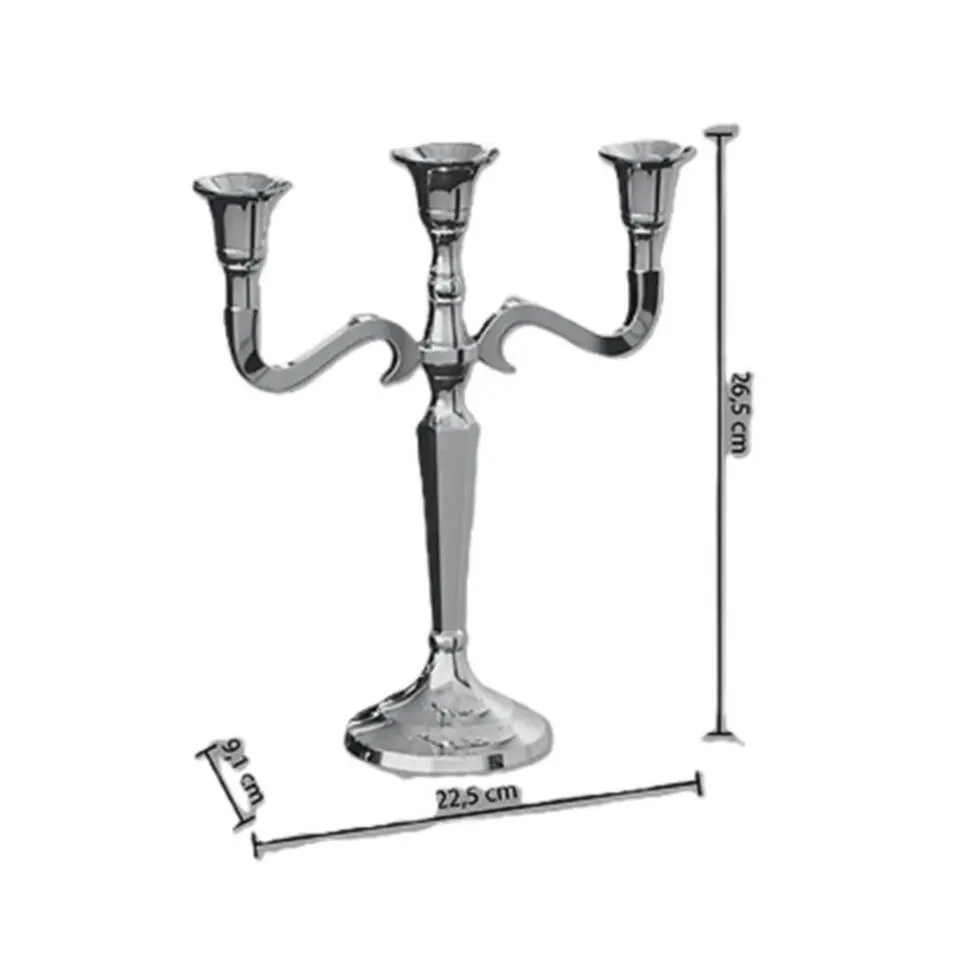 Atmosphera kaarsen kandelaar - 3 armen - metaal - goud - 27 cm