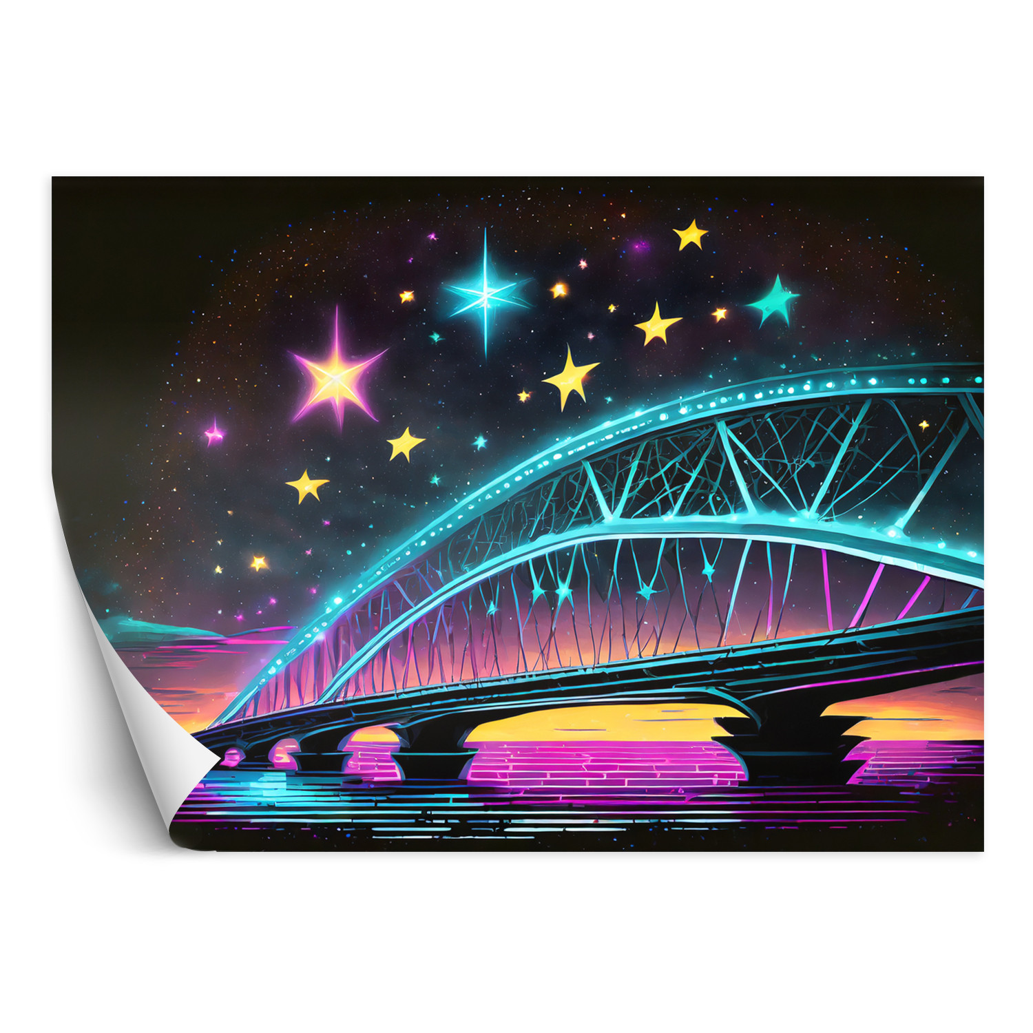 Feeby Fototapeta Neonowa architektura mostu