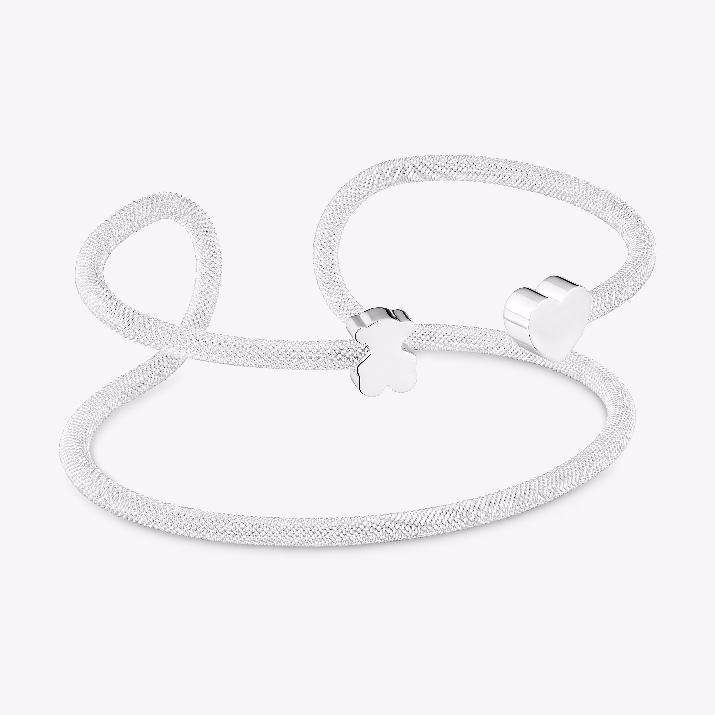 Pulsera esclava doble de plata Icon Mesh