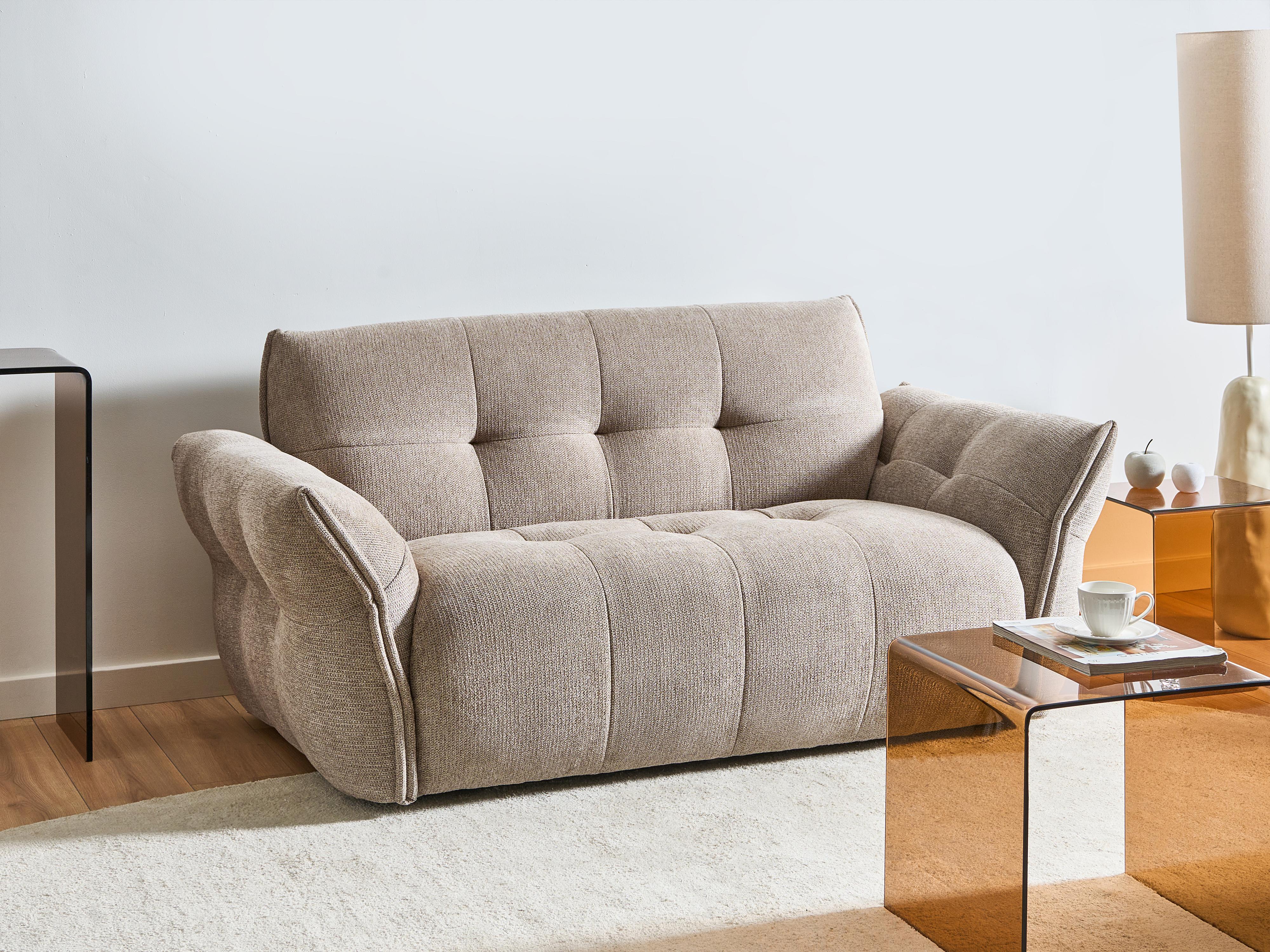 Sofa 2 Seater HALBA Fabric Taupe