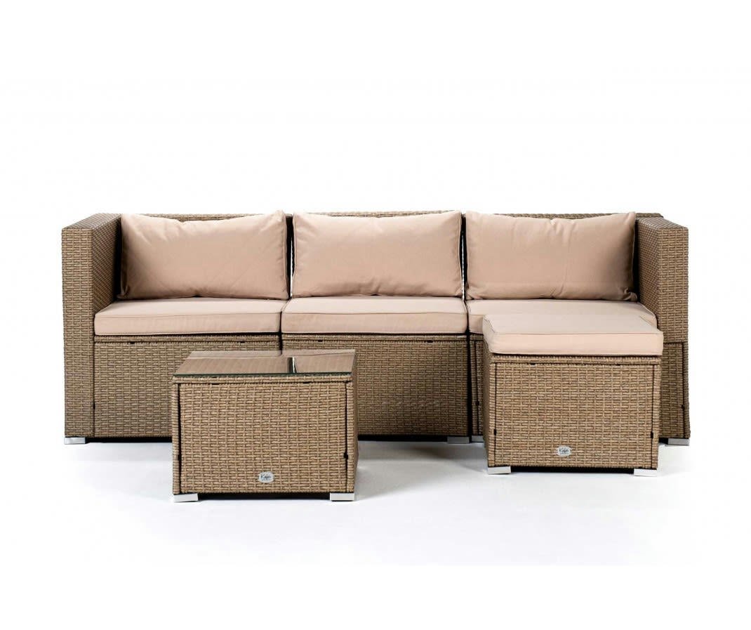 BAHAMAS - Ensemble de canapé de jardin beige 4 places