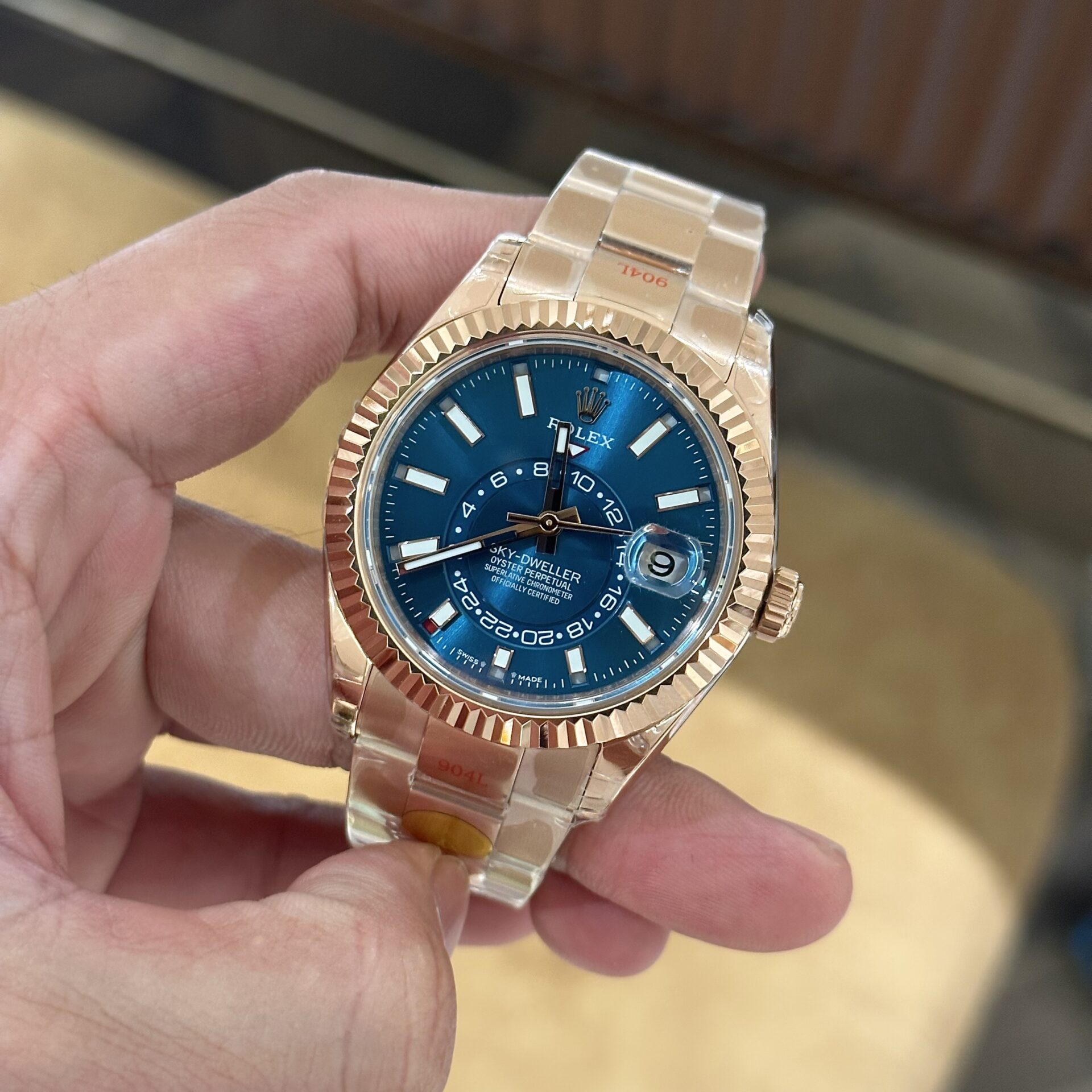 Rolex Sky-Dweller 336935 RG Plated Blue Dial 42mm Oyster NBF Replica