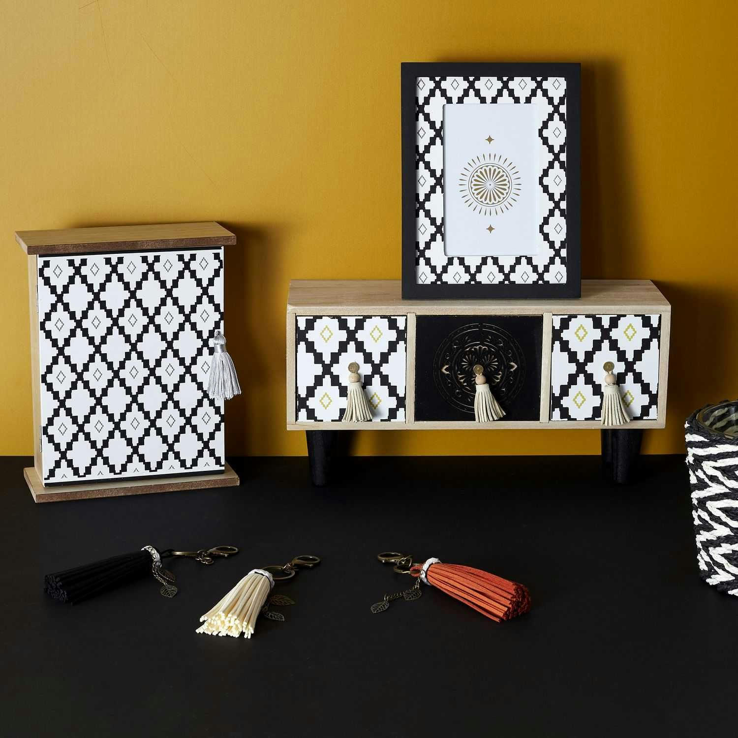 MIRAGE - Cadre photo ethnique l. 10 x l. 15 cm noir