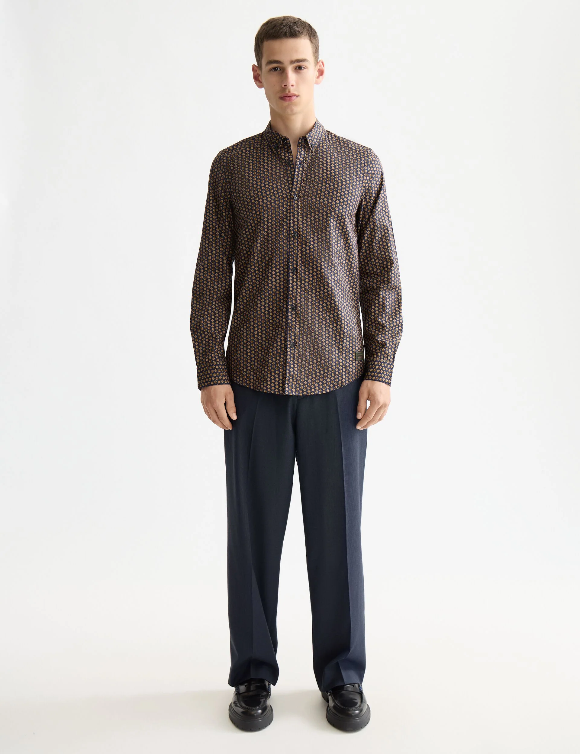 Micro All Over Printed slim-fit shirt