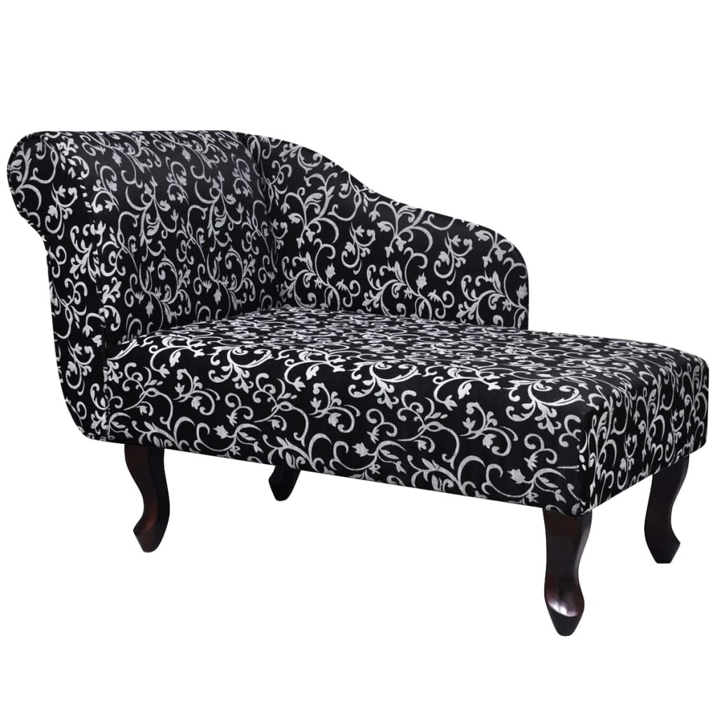 Szezlong Czarny Tapicerowany Leżanka Sofa Fotel Łóżko Tkanina