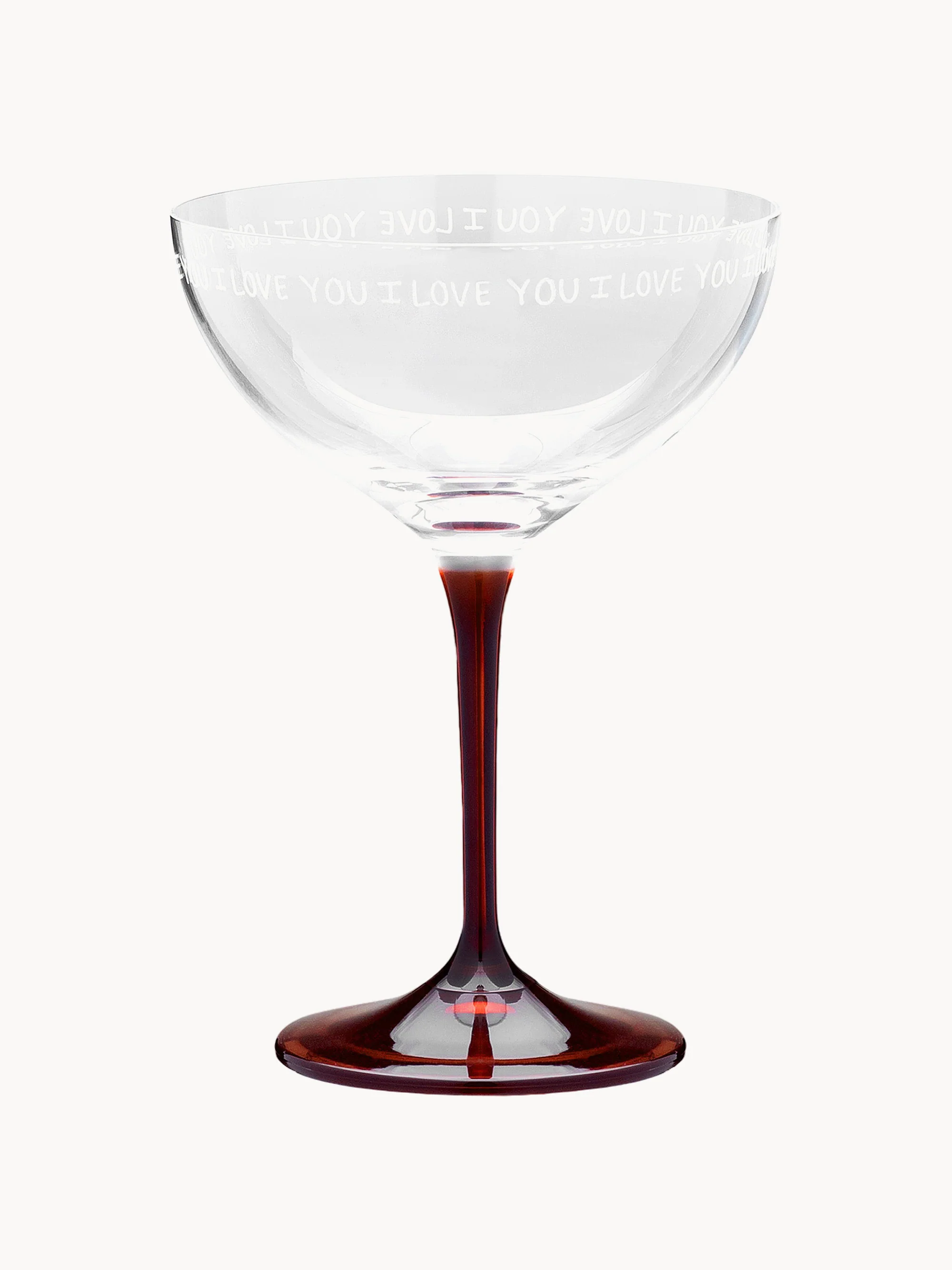 Kristall-Champagnerschalen I Love You, 2er-Set