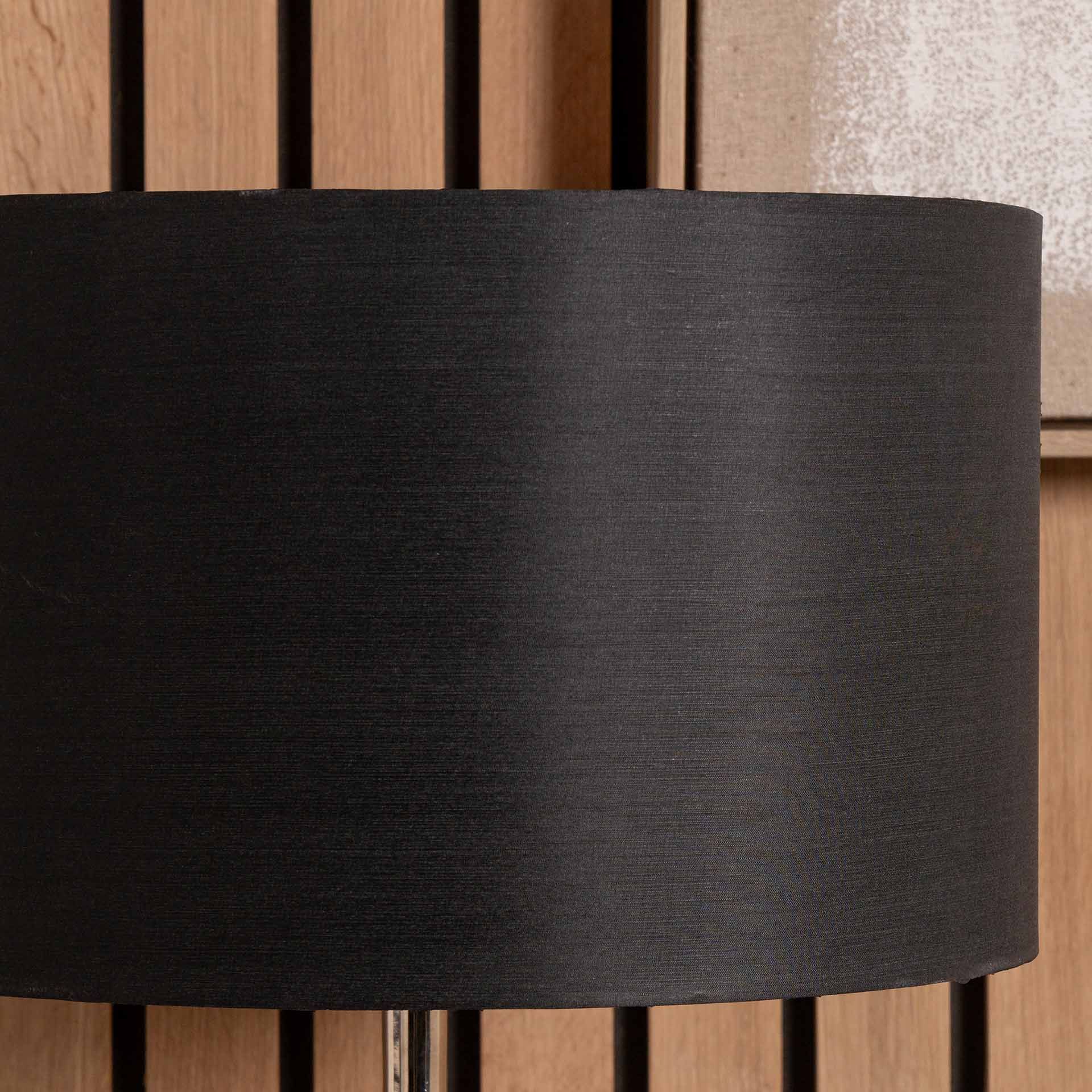 Ruma Black Silk Lined Cylinder Shade for Table Lamps