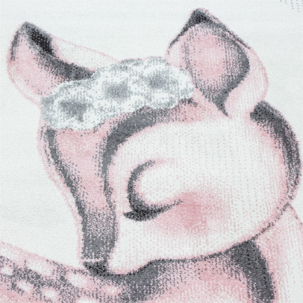 Dywan dziecięcy Bambi różowy koło 120 cm x 120 cm