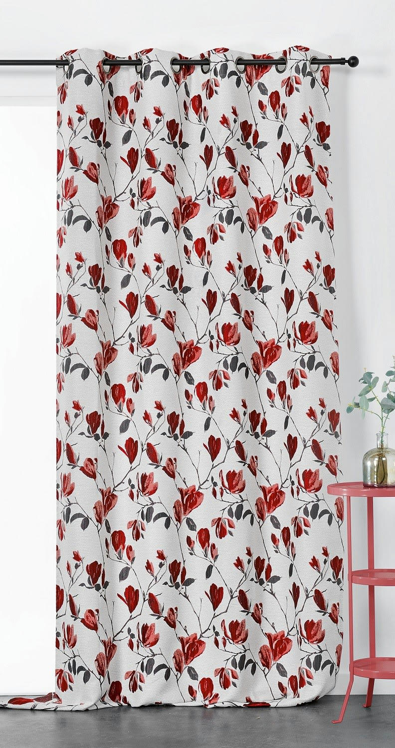 - Rideau Motif Fleur Magnolia