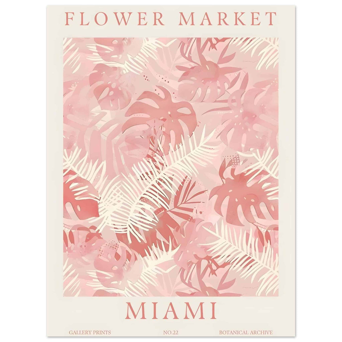 Artfulprints Poster Flower market - Miami  - 30x40 cm - Roze