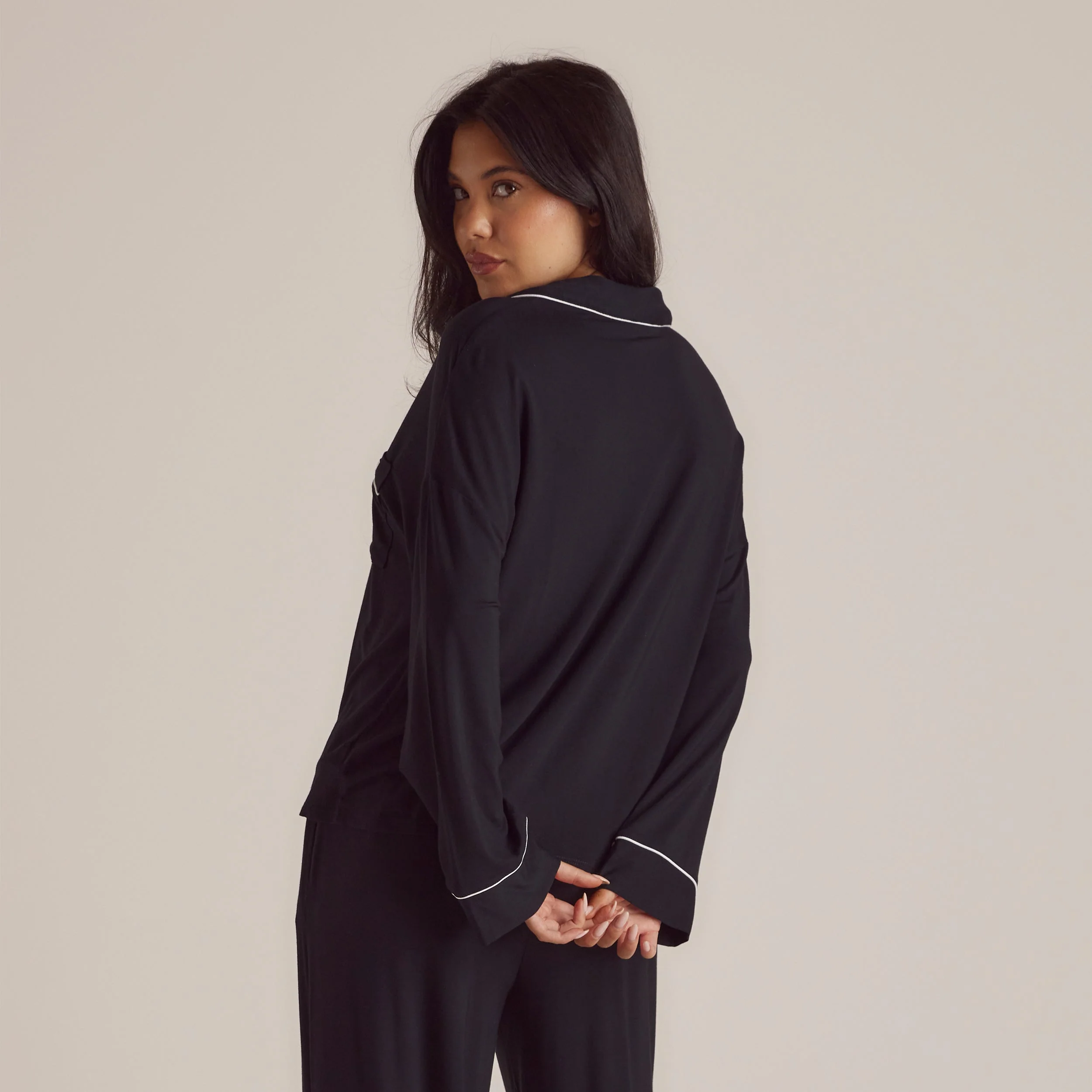 Modal Pyjama Shirt - Black