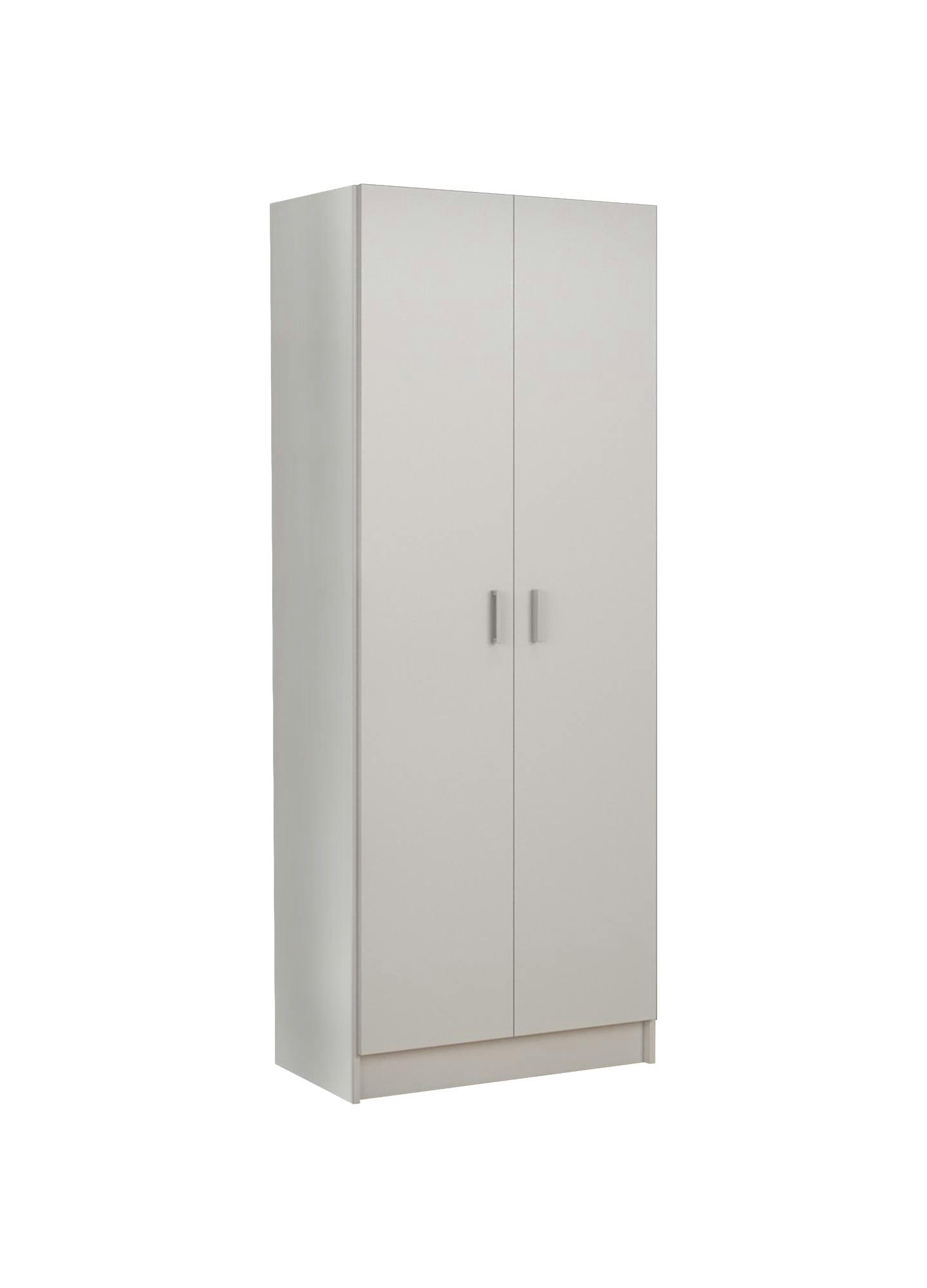 DABALDI - Armoire polyvalente à 2 portes effet bois blanc