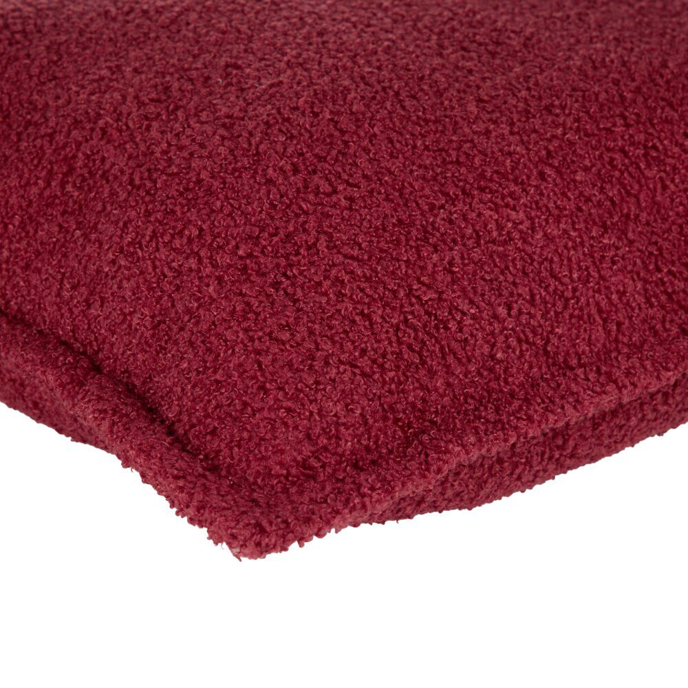 Coussin carré bouclette uni 60x60cm (2 modèles rouge ou marron)