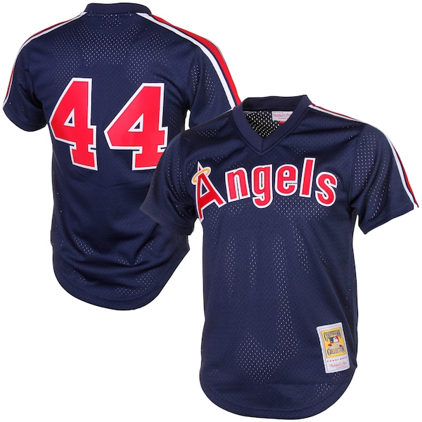 Reggie Jackson California Angels Cooperstown Mesh Batting Practice Jersey - Navy