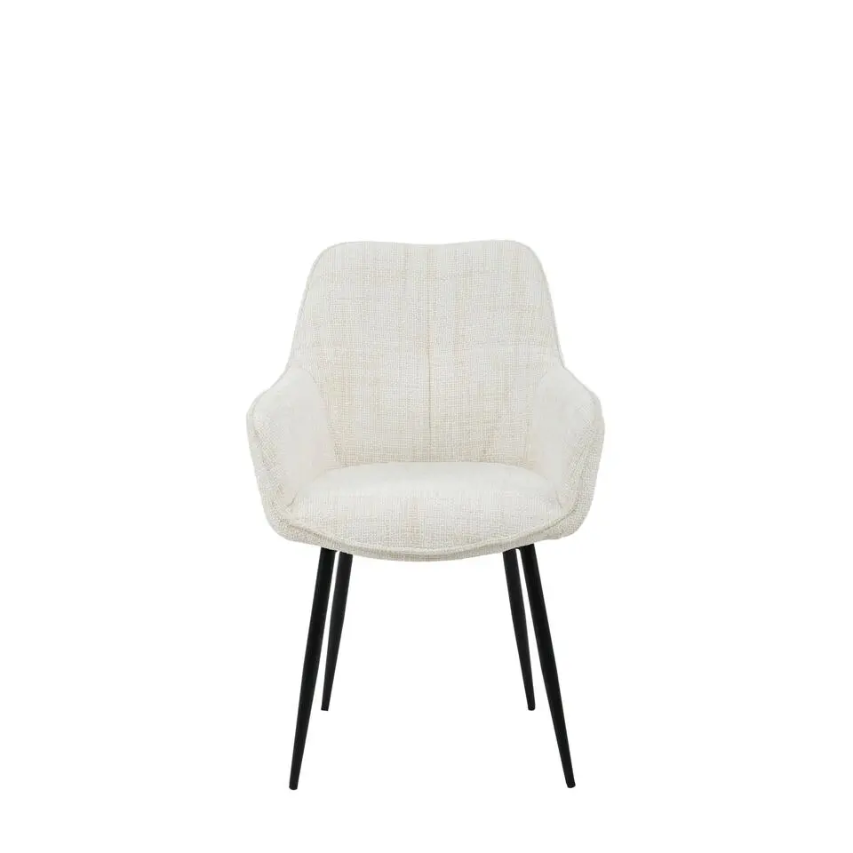 Housecraft Living Jez Eetkamerstoelen armleuning Beige - Set van 2