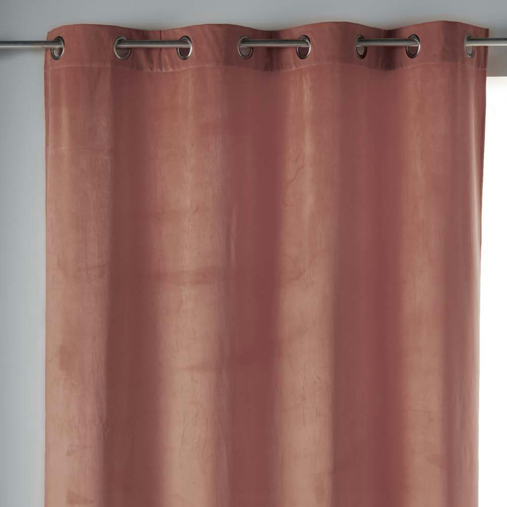 - Rideau tamisant en velours ras rose clair 140x240 cm